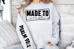 Made to worship psalm 95:1 Sleeve SVG PNG Product Image 3