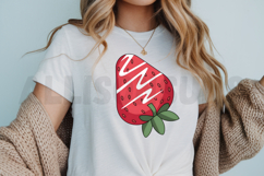 Cute Strawberry Cartoon Illustration With Creamy Topping Product Image 3