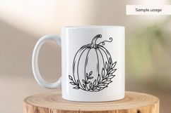 Hand Drawn Pumpkin SVG With Leaves Product Image 3