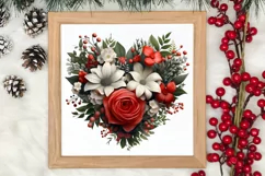 Christmas Hearts Watercolor Clipart, Christmas PNG Product Image 3