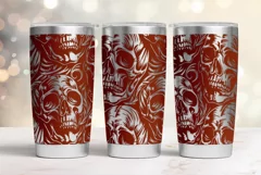 Tumbler laser svg| 20oz Tumbler Halloween Gothic Skulls wrap Product Image 3