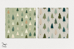 Christmas trees digital paper, background clipart Product Image 3