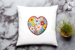 Cute Floral Heart Clipart Sublimation PNG Product Image 3