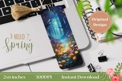 Floral Bookmark Design, Night Forest Bookmark Printable Product Image 1