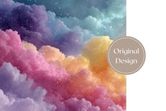 Glitter Clouds Tumbler Wrap, Glitter Tumbler Template Product Image 3