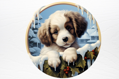 Christmas Dog Ornaments Engraved Clipart PNG Product Image 3