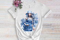 Blue Christmas Watercolor Clipart Sublimation Product Image 3