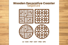 Wooden Decorative Coaster Lasercut Product Image 1