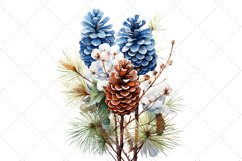 Frosty Flora Watercolor Clipart Bundle | Winter Sublimation Product Image 3