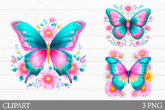 Butterfly Clipart. Butterfly Sublimation Product Image 1