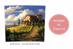 Summer Tumbler Wrap Design, Vineyard Tumbler Design Product Image 3