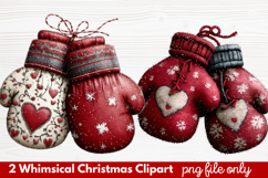 2 Whimsical Christmas Clipart | Cute Holiday PNG Set Product Image 1
