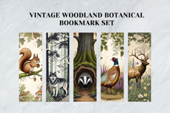 Vintage Woodland Botanical Bookmark Set,Cottagecore Mushroom Product Image 3