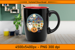 Cute Christmas Ghost Cat and Pumpkin Sublimation PNG Product Image 3