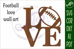 Love Football word wall art sign, SVG file. vector Product Image 3