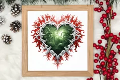 Christmas Hearts Watercolor Clipart, Christmas PNG Product Image 3
