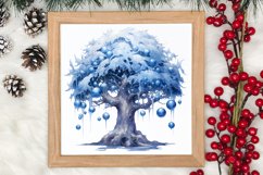 Blue Christmas Watercolor Clipart, Blue Christmas Sublimatio Product Image 3