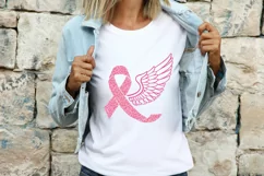 Angel wings svg, Ribbon svg, Cancer svg, Product Image 2