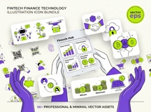 56 Fintech Finance Technology Icon Bundle EPS Web UI Design Product Image 3