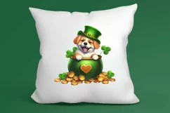 St Patricks Day Dog with Gold Coin Clipart, St Patricks Day Product Image 3