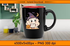 Cute Mummy Witch Halloween Sublimation Design PNG Product Image 3