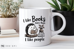 Hedgehog Reading Books Funny No People PNG Product Image 3
