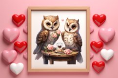 Couple Owl Valentines Day Clipart, Couple Owl Clipart Product Image 3