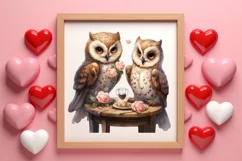 Couple Owl Valentines Day Clipart, Couple Owl Clipart Product Image 3