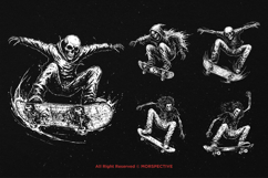 10 Bundle Dark Art Skull Skate Trick Death Ride Street Jump Product Image 5