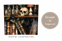 Black Cat Tumbler Wrap Design, Mushrooms Tumbler Template Product Image 3