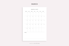 2027 Monthly Calendar with Notes, Printable, A4/Letter Size Product Image 3