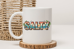 Salty Beach PNG, Retro Ocean Sunset Sublimation Design Product Image 3