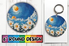 Whimsical Egg Flowers Sublimation Keychain PNG Product Image 1