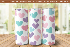 Pastel Heart Tumbler Wrap | 20 oz tumbler wrap Product Image 1