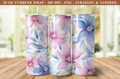 Watercolor Pastel Flower Tumbler Wrap | 20 oz tumbler wrap Product Image 1