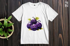 Cute Purple Grape Illustration Clipart Sublimation PNG Product Image 3