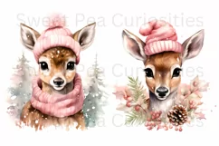 Christmas, Pink, Ephemera, PNG, watercolor, Clipart Product Image 3