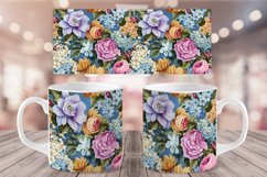 Vintage Flowers Mug Sublimation | Coffee Cup Wrap Bundle Product Image 4