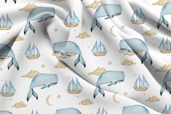 Watercolor Whale Dreams Seamless Pattern Product Image 3