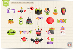 Watercolor Halloween Decor clipart Sublimation Bundle Product Image 3