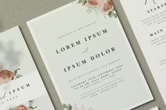 beautiful wedding card invitation with creamy roses flower Product Image 3