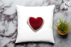 Red Velvet Heart Pillow Clipart Sublimation PNG Product Image 3