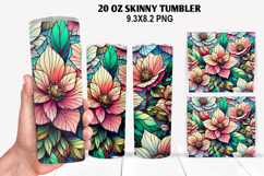 Flower Skinny Tumbler 20oz Wrap Design, Winter Tumbler Wrap Product Image 1