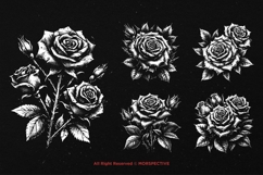 10 Bundle Dark Art Rose Flower Thorns Gothic Horror Tattoo Product Image 5