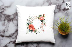 Geometric Floral Frame Clipart PNG Product Image 3
