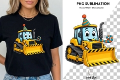 Construction Birthday Bulldozer PNG, Cute Party Bulldozer Product Image 3
