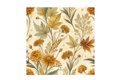 Autumn Wedding Flowers Digital Paper, Seamless Pattern Product Image 3
