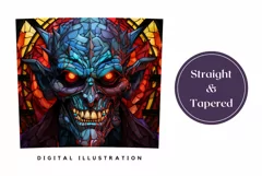 Stained Glass Halloween Monster Tumbler Wrap, Halloween PNG Product Image 3