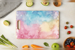 Pastel Sparkly Watercolor Cutting Boards sublimation Designs Product Image 3