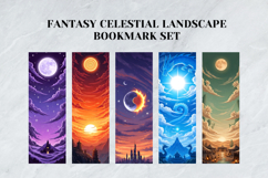 Fantasy Celestial Landscape Bookmark Set,Cosmic Galaxy Book Product Image 3